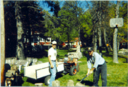 making camp fire wood
